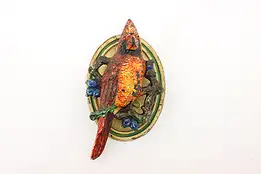 Victorian Salvage Antique Cast Iron Painted Cardinal Door Knocker #42417