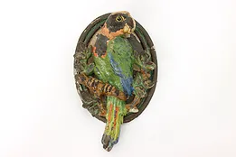 Victorian Salvage Antique Cast Iron Painted Green Parrot Door Knocker #41468