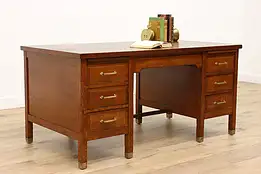 Art & Crafts Mission Oak Antique Craftsman Office or Library Desk #40464