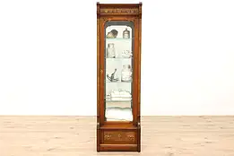 Victorian Eastlake Antique Walnut & Burl Bookcase, Bath, Display Cabinet #43668