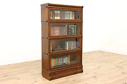Oak Antique 4 Stack Lawyer, Office Library Bookcase, Globe Wernicke #43375