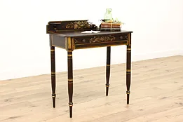 Farmhouse Antique Empire Painted Pine Hall Console, Nightstand or Desk #43620