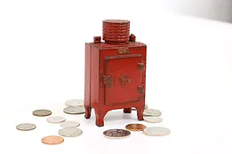Ice Box Refrigerator Design Cast Iron Coin Bank, GE #43764