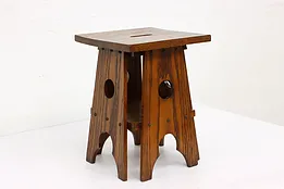 Arts & Crafts Antique Oak Craftsman Footstool, Stepstool, Bench, Table #43886