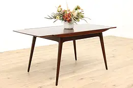 Midcentury Modern Vintage Mahogany Danish Dining Table & Leaf  #43004