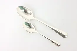 Pair of Victorian Antique Sterling Silver Demitasse & Tea Spoon Mono S #44008