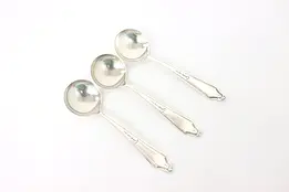 Set of 3 Victorian Antique Sterling Silver Cream Soup or Serving Spoons #44006