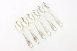Set of 6 Victorian Antique Sterling Silver Teaspoons, Canfield #44002