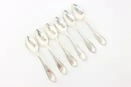 Set of 6 Victorian Antique Sterling Silver Teaspoons, Canfield #44002