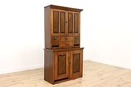 Farmhouse Antique Country Pine Kitchen Baker Pantry Cupboard #43621