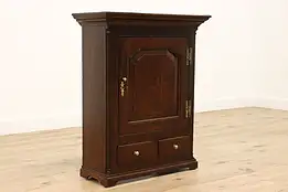 Georgian Antique 1700s Oak Tobacco Cupboard or Medicine Cabinet #43413