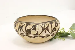 Native American Antique Acoma Pueblo Pottery Chili Bowl #43387