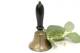 Brass Antique Farmhouse School Bell, Wooden Handle #43880