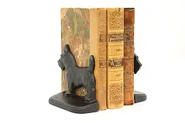 Pair of Farmhouse Antique Cast Iron Scottish Terrier Dog Bookends #43949