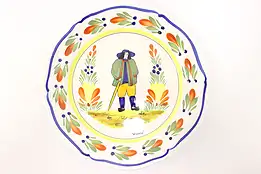 French Vintage Henriot Quimper Hand Painted Plate, Brittany, France #44039