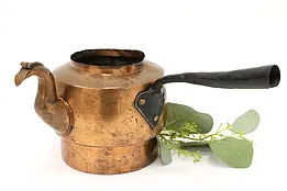 Farmhouse Antique Copper & Iron Fireplace Coffee Pot or Sauce Pourer #43916