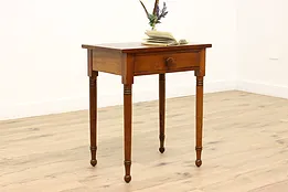 Sheraton Antique 1830s Cherry Farmhouse Nightstand, End or Lamp Table #40388
