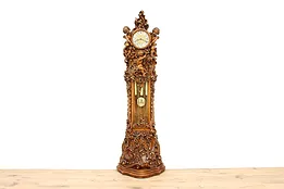 Italian Vintage Hand Carved Grandfather Tall Case Clock Montalbano Hermle #42107