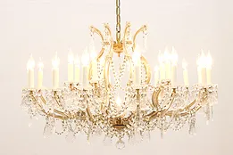 Marie Therese Vintage 25 Candle 40" Wide Chandelier Strass Crystal Prisms #43832
