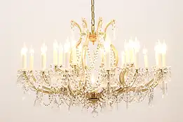 Marie Therese Vintage 25 Candle 40" Wide Chandelier Strass Crystal Prisms #43832