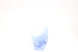 Blue, Opal & Clear Large Blown Vintage Art Glass 21" Vase, Poland #44341