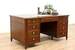 Traditional Vintage Walnut Office or Library Executive Desk, Shelbyville #44419