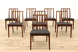 Set of 8 Danish Midcentury Modern 60s Vintage Walnut Dining Chairs #44228