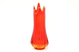 Murano Venetian Vintage Italian Red Art Glass Flame Vase Sculpture #44380