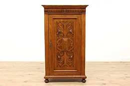 Renaissance Design Antique Austrian Carved Oak Armoire, Wardrobe, Closet #44421