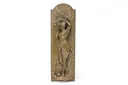 Art Nouveau Antique Bronze Sculpture Classical Woman Plaque, Odenburg? #44262