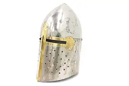 Medieval Knight Replica Helmet Vintage Spanish Armor, Steel & Brass  #44016