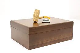 Traditional Vintage Walnut Cigar Tobacco Humidor Box, Fairfax #44409