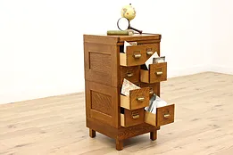 Oak Craftsman Antique Stacking 8 Drawer Office File, Collector Cabinet #44459