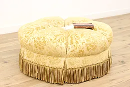 Contemporary Large Round Ottoman Bench with Fringe, Century #44585