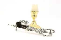 Victorian Antique English Silver Plate Scissor Candle Wick Cutter Gilbert #44554