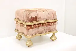 Hollywood Regency Vintage Footstool or Small Ottoman, Prisms #44590