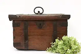 Antique 1750 European Farmhouse Rustic Small Immigrant Trunk #44018