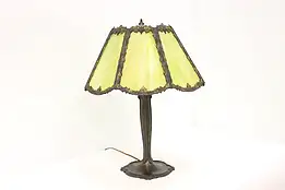 Stained Glass Shade Vintage Office or Library Lamp #44654