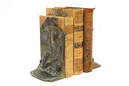 Pair of Asian Vintage Cast Iron Monk Bookends #44461