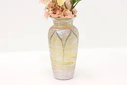 Vintage Art Glass Decorative Vase, Golden Threaded Design #44631