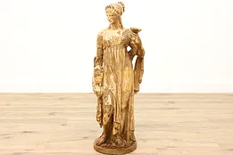 Roman Maiden with Water Classical Sculpture Antique Terra Cotta Statue  #44629