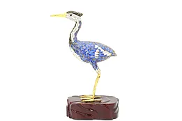 Chinese Cloisonne Traditional Vintage Inlaid Enamel Heron or Crane #44542