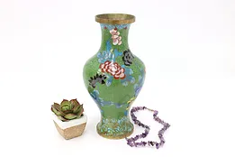 Chinese Cloisonne Traditional Vintage Inlaid Enamel Vase, Flowers  #44520