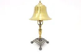 Brass Antique Desk Lamp Bell Shade, Paw Foot Base #44891