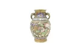 Bronze & Cloisonne Enamel Japanese Antique Urn or Vase #44319