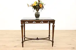 Marble Top Carved Antique Belgian Hall or Serving Table #44890