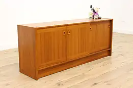 Midcentury Modern Vintage Teak Credenza, Sideboard, TV Console, Clausen #42256