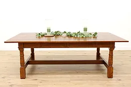 Traditional Oak 8' Vintage Dining, Library or Conference Table #44892