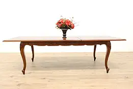 Country French Vintage Mahogany 9' Dining or Library Table Butterfly Leaf #37739