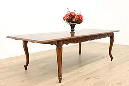 Country French Vintage Mahogany 9' Dining or Library Table Butterfly Leaf #37739